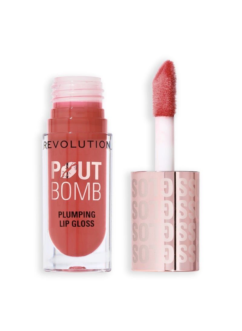 REVOLUTION Pout Bomb Plumping Gloss Melba Warm Peach - Image 2